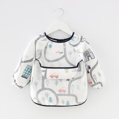 Baby-Lätzchen, wasserdicht, langärmelig, für Jungen und Mädchen, Kinderschürze, Kittel, Kinder-Baumwoll-Lätzchen, waschbar, zum Füttern von Säuglingen