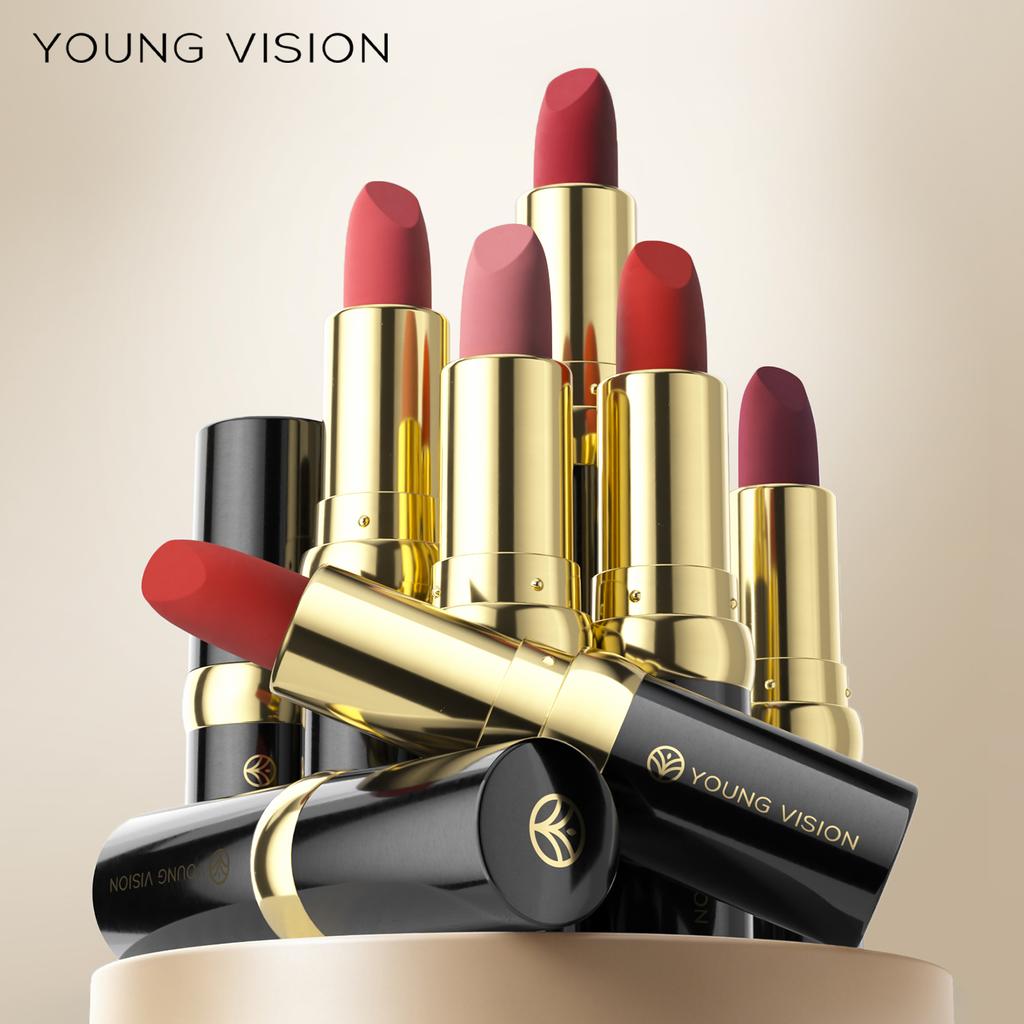 YOUNG VISION Velvet Matte Black Tube Lipstick - 5pcs Long-Lasting Smooth & Moisturizing Lip Makeup Set