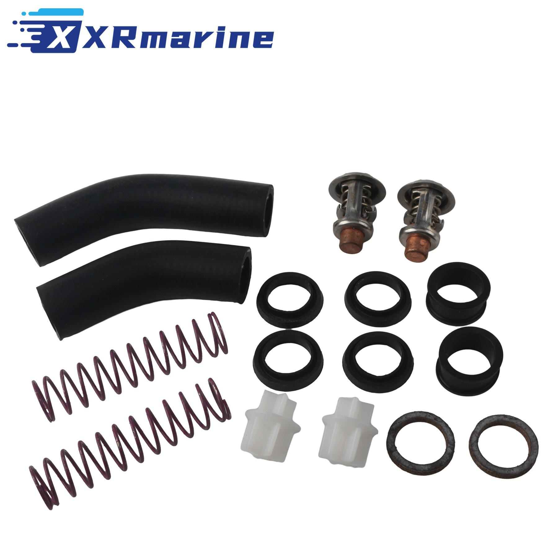 

340975 Thermostat Kit with Hoses for Johnson Evinrude V4 85 88 90 100 115 140 HP Outboard Engines 340976 5005440 18-3673 340975