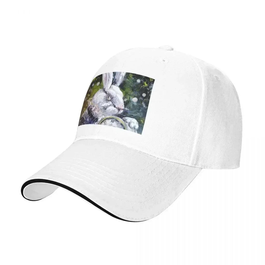 White March Rabbit from Alice In Wonderland Series Baseball Cap F Kids Hat Wild Ball Hat New Hat Girl Unisexs