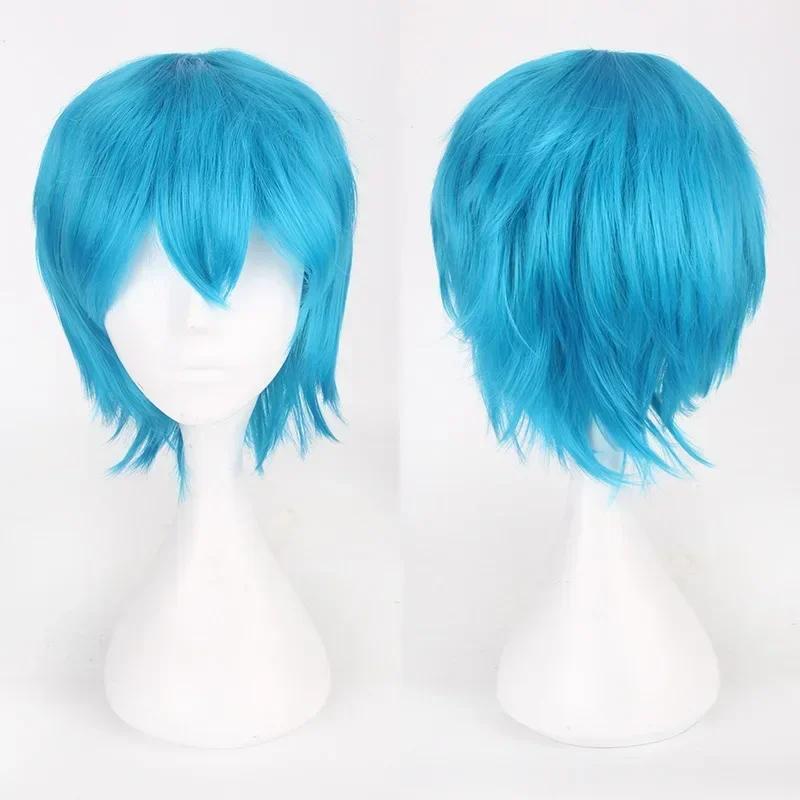 Anime Mystic Messenger 707 Cosplay Synthetic Wig Short Red Orange Heat Resistant Hair Cosplay Wigs