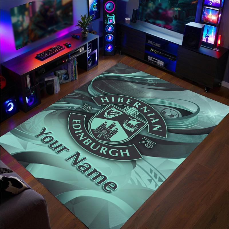 Crystal Velvet Rug Hibernian FC Print Custom Name Text Floor Mat Home Decor