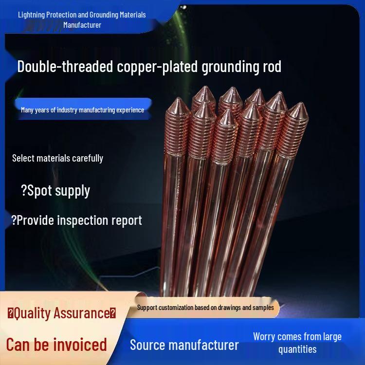 Double-Threaded Plated Grounding Rod Electrode with Dual Grounding Capability
