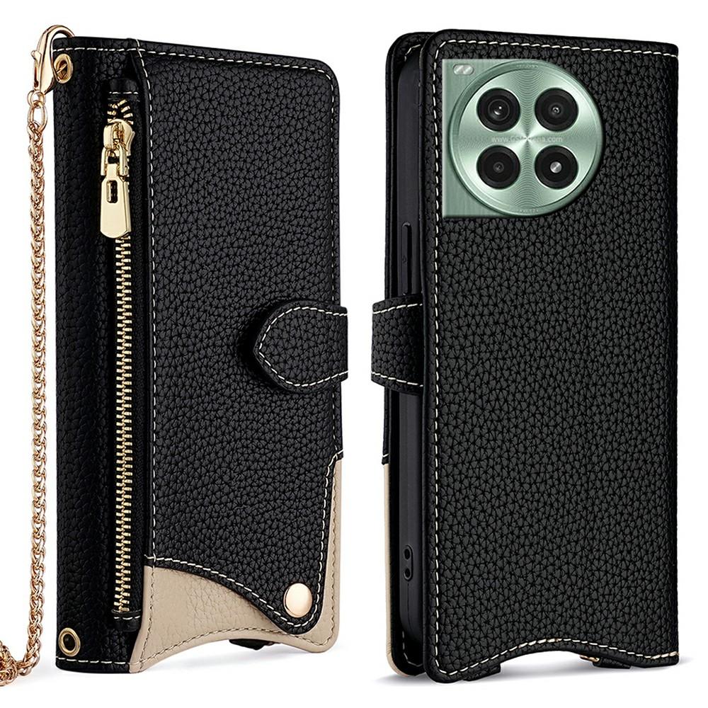 

For OnePlus Ace 3 Pro 5G Leather Case Wallet Stand Cover Irregular Tail Style with Chain Strap A