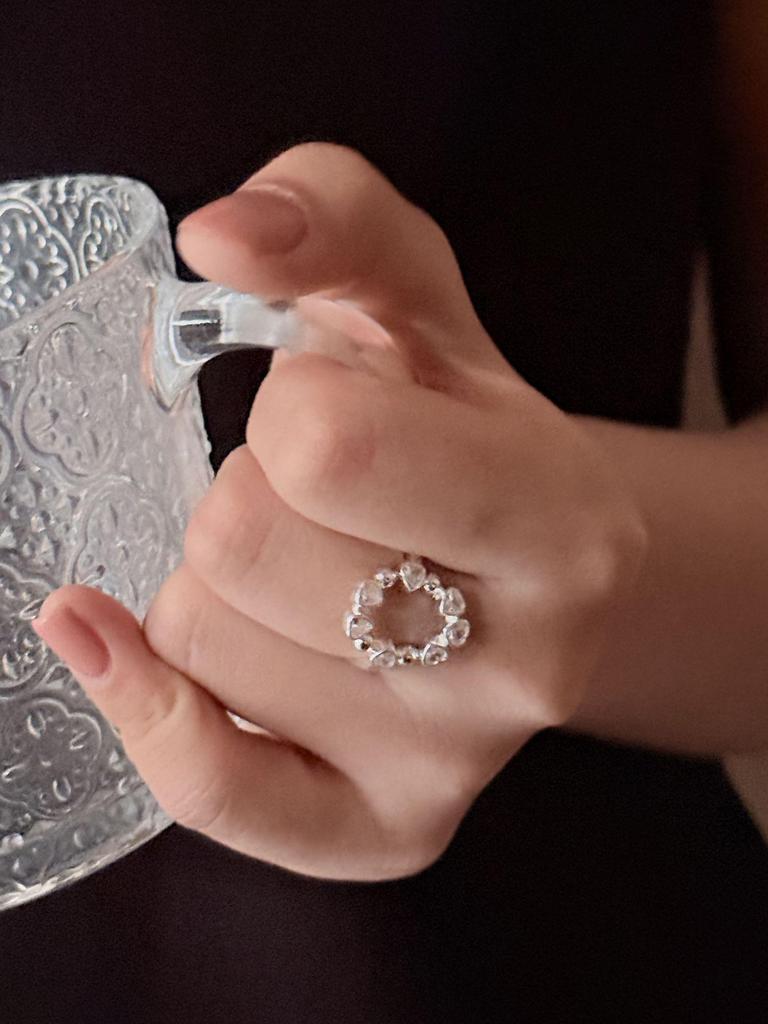 S925 Sterlingsilber Zirkonia Herzring für Damen - 2025 Minimalistisches Offenes Design