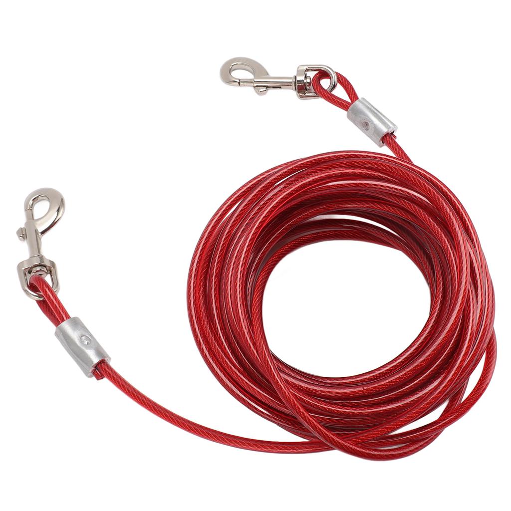 Dog Tie Out Cable Steel Wire Double Head Bite Resistant Outdoor Camping Dog Leash for Small Medium