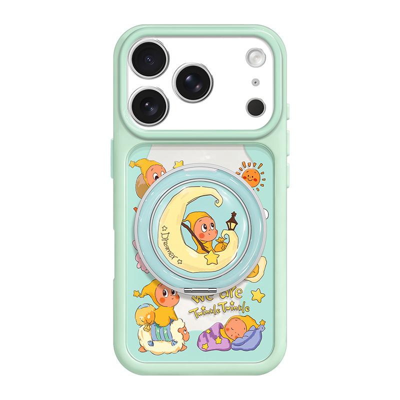 Applicable To Iphone11promax iPhone Case 11 Cartoon Moon 11 Rotating Bracket 11 Cute Transparent 11