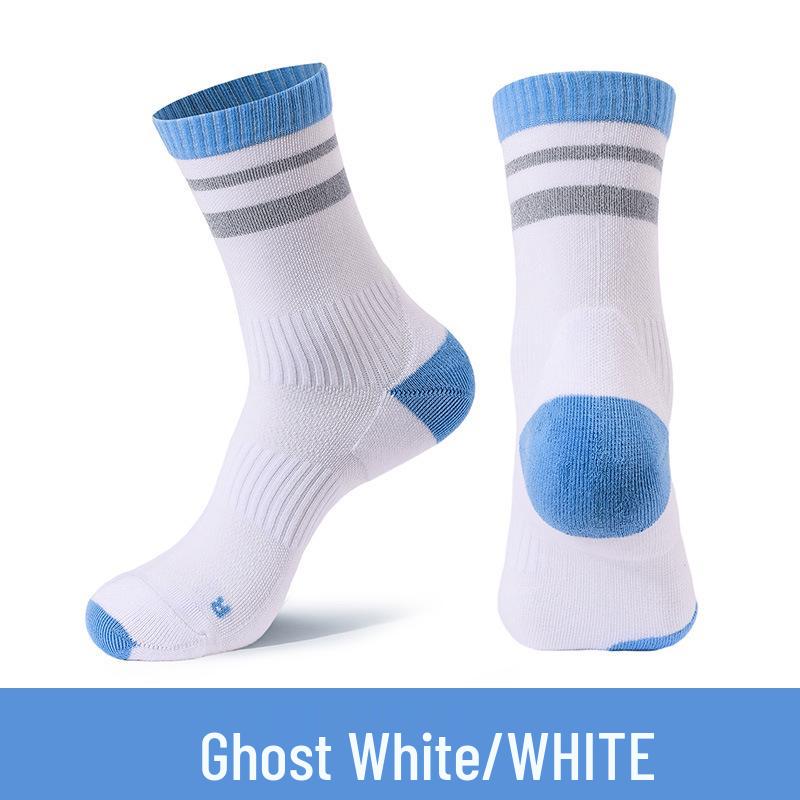 

Unisex Anti-Slip Mid-Calf Running Socks - Summer Sweat-Absorbent, Odor-Resistant, Terry Bottom, Combed Cotton, Perfect for Badminton M [35-39]