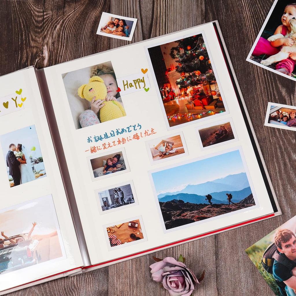 RECUTMS Photo 20 Large Capacity Holds 240 DIY Photo Free Perfect for and Home Use Self-Adhesive Album, Sheets/40 Pages, (Large Size), Photos, Album,