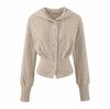 Spring 2026 Women's Diamond Chain Hooded Cardigan & Flare Pants Set