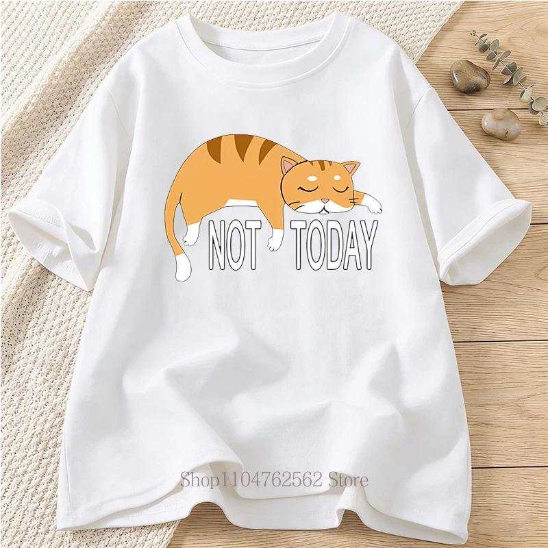 

Not Today Funny Cats Graphic Tshirts for Women Summer Cute Casual Fashion Loose Harajuku Tops Crew Neck Short Sleeve Tshirts S