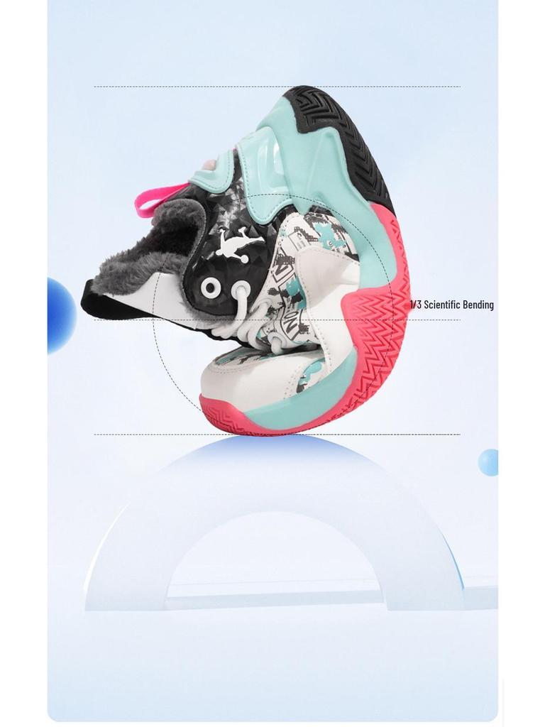 Kobe Kids Winter Basketball Shoes for Boys - Velvet Warm, Trendy Sports Sneakers for Primary Students