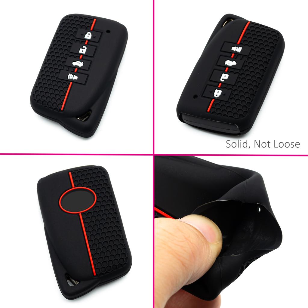 2X Silicone Car Key Fob Cover Case Holder Keychain For Lexus Es300H Gs200T Gs350 Is200T Is300 Lx570 Nx300H Rc350 Rx450Hl Rx350L