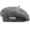 Mohair Gestrickte Baskenmütze Damen Neuer Winterstil Japanisch All Match Großer Kopfumfang Grau Wolle Malermütze