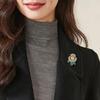 High-End Elegant Sparkling  Camellia Brooch For Women Men Luxurious Suit Corsage Pin Office Party Jewelry Accessories