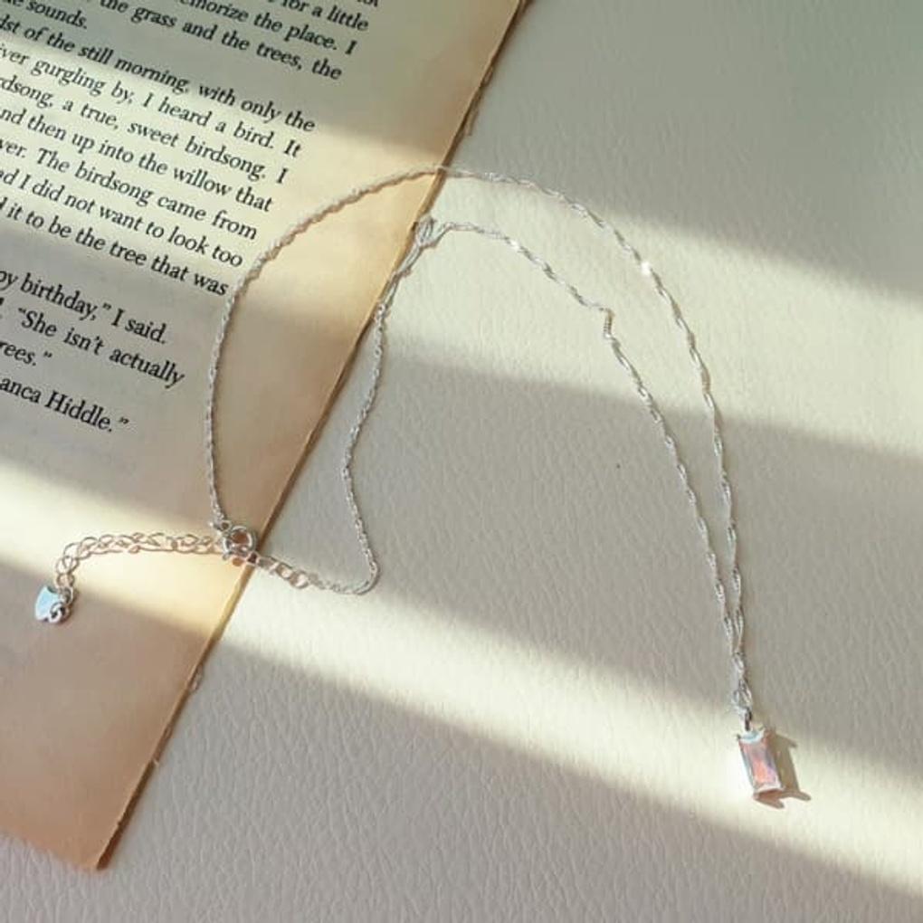 Women's 925 Silver Aurora Square Cubic Layered Necklace