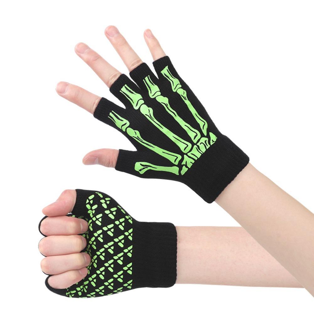 

Черные панк-перчатки-скелеты эластичные перчатки-скелеты с половиной пальцев на Хэллоуин перчатки-скелеты для езды на мотоцикле Style 4