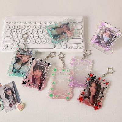 Acrylic Star Polaroid Keychain Card Protector and Storage Holder