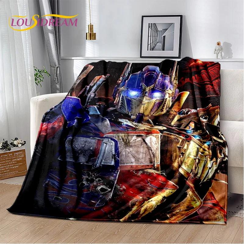 3D T-Transformers Cartoon Autobots Blanket,Soft Throw Blanket for Home Bedroom Bed Sofa Picnic Travel Office Rest Cover Blanket