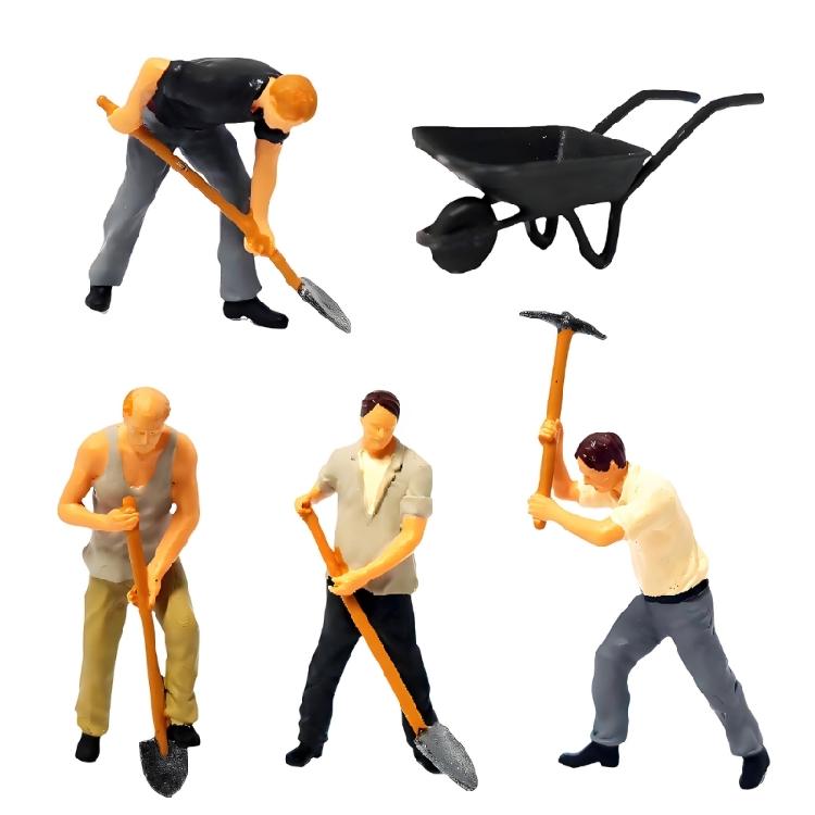 Highly Detailed 1:64 Miniature Construction Team Digging Scene Resin Model Upgrades Great for Collectors & Enthusiasts