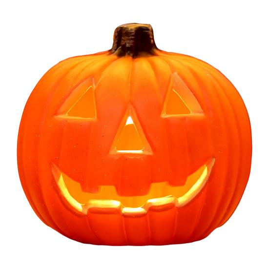 Halloween Pumpkin Lamp Spooky Light Up Pumpkin Figurine Glowing Decorative Pumpkin with LED Light for Haunted House Halloween Home Garden Decor