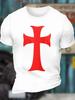 Tempelritter Kreuzzüge Kreuz Grafik T-Shirt 100% Baumwolle Rundhals Kurzarm Sommer Lässig Herren T-Shirt Streetwear