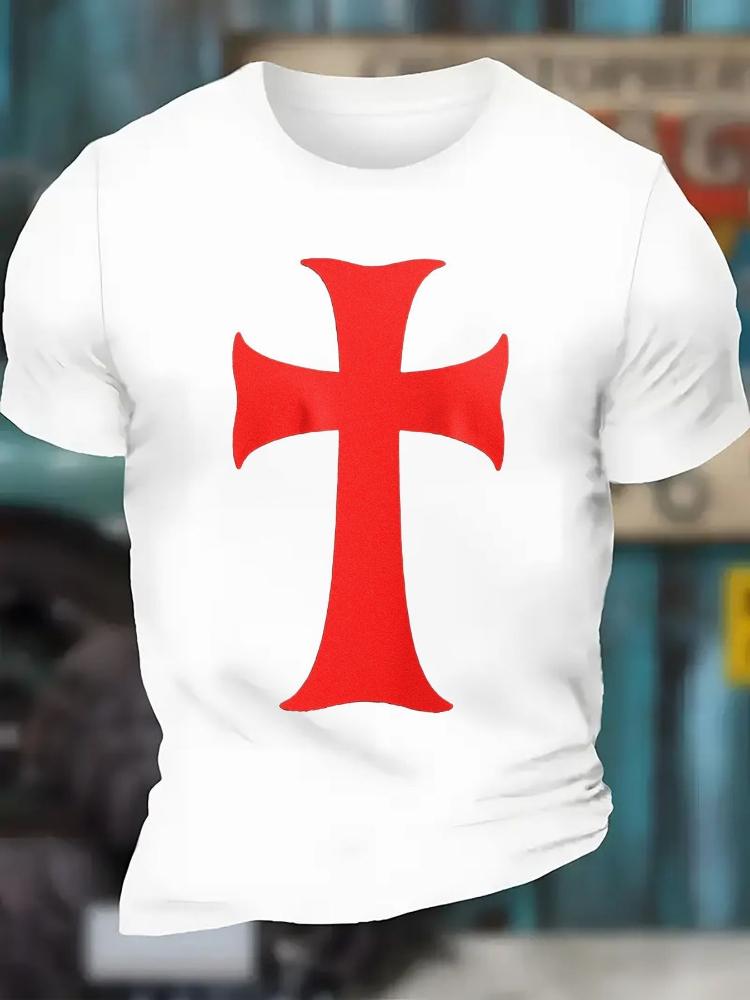 Knights Templar Crusades Cross Graphic TShirt 100 Cotton ONeck Short Sleeve Summer Casual Mens Tshirt Streetwear S