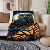 1pc Owl Print Blanket, Soft Warm Throw Blanket Nap Blanket For Couch Sofa Office Bed Camping Travel