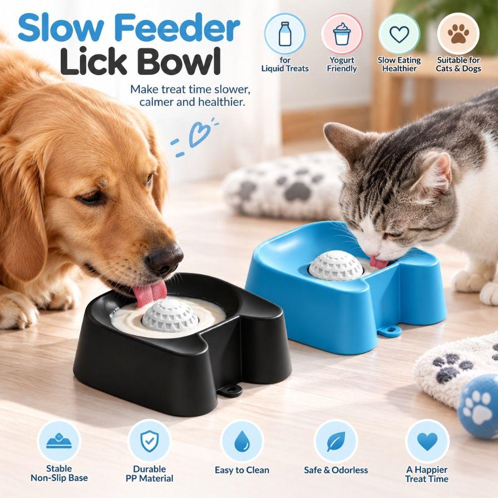 Bite Resistant Dog Licking Bowl Anti Slip Pet Feeding Bowl Creative Dog Treat Bowl  Cat Dog Feeding