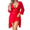 European and American lace sexy pajamas adult erotic underwear perspective women's mesh suspender nightdress