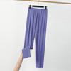 Women's Elastic Waist Leggings Slim Fit Pants High Stretch Solid Rayon Spandex Summer Plus Size Nine Point Casual Bottoms