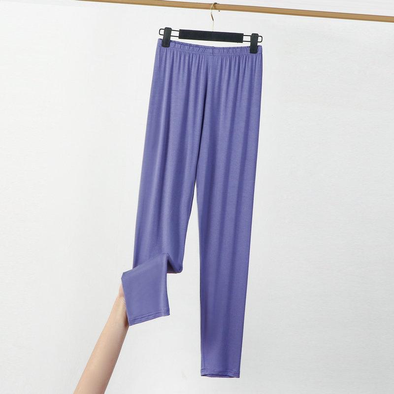 Women's Elastic Waist Leggings Slim Fit Pants High Stretch Solid Rayon Spandex Summer Plus Size Nine Point Casual Bottoms