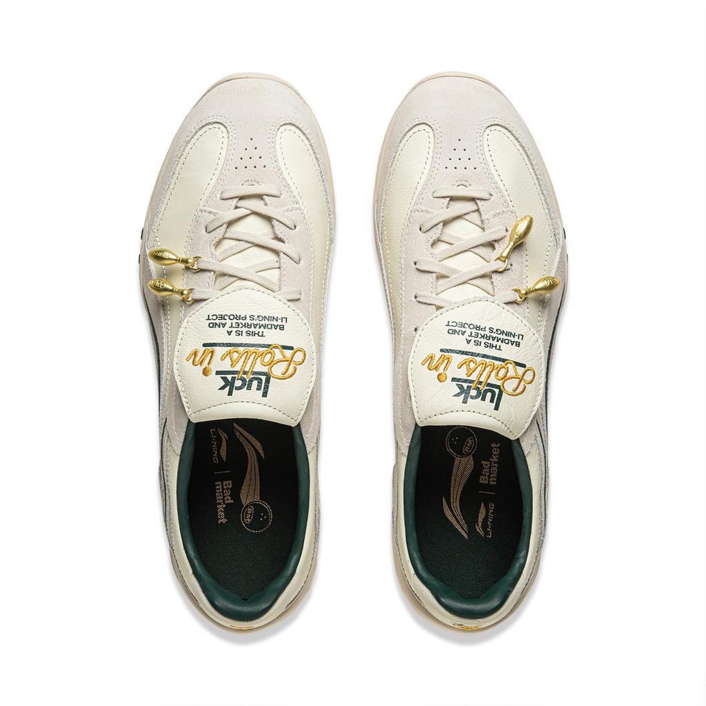 New BADMARKET X LiNing Flow Low Top Casual Shoes Unisex Beige Gray Green AGLV096-10