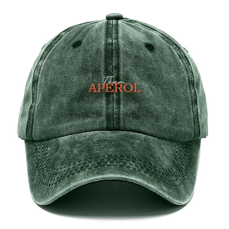 Team Aperol Vintage Washed Baseball Cap Vintage Old School Distressed Cotton Hat Unisex Adjustable Snapback For Group Party Sports Friends