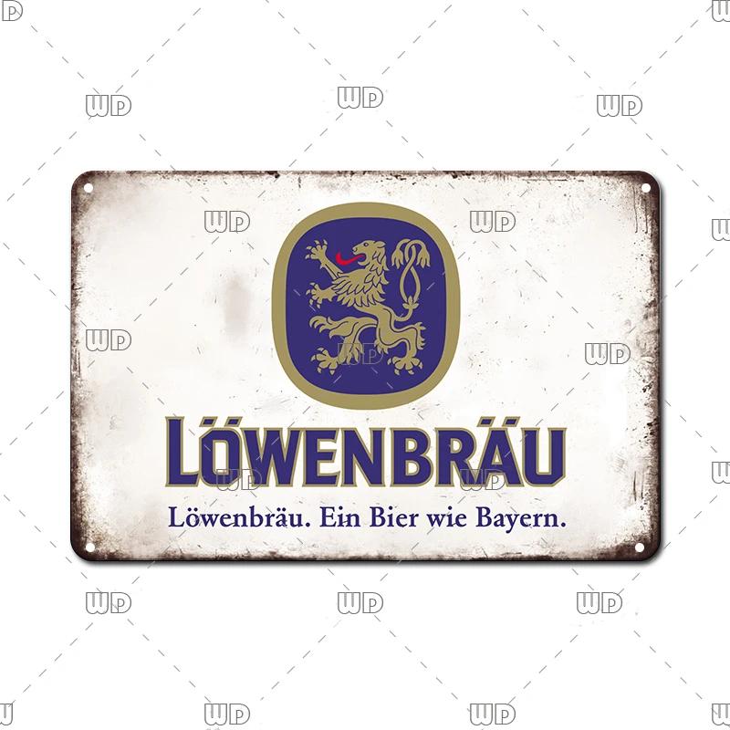 Retro Vintage Germany Paulaner Beer Tin Sign Decorative Plaque Plate Bar Pub Man Cave Kitchen Club Bar Wall Home Decor