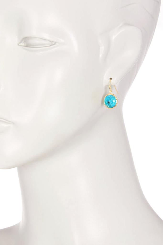 Natural Turquoise Gemstone Round Pendant Necklace Jewelry