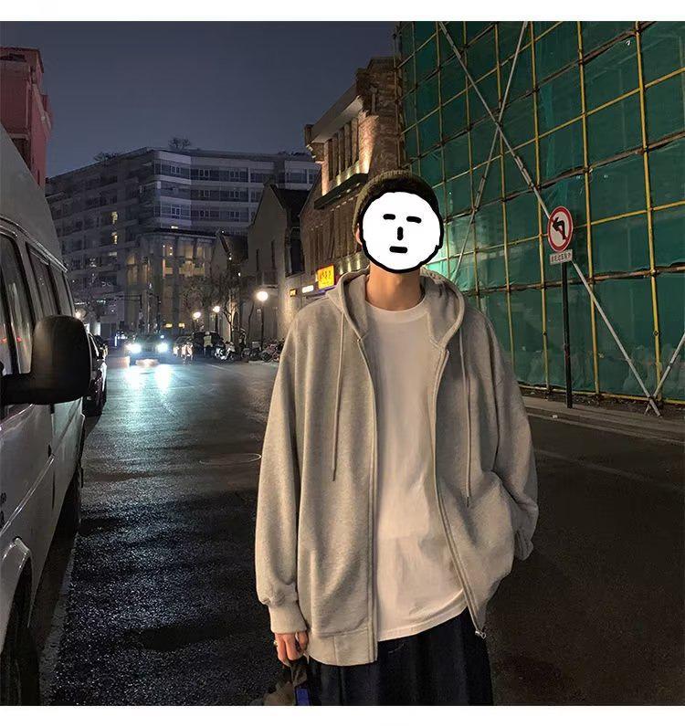 Men's Spring & Autumn Stand Collar Cardigan Sweater - High Street Fashion, Loose Fit, Unisex