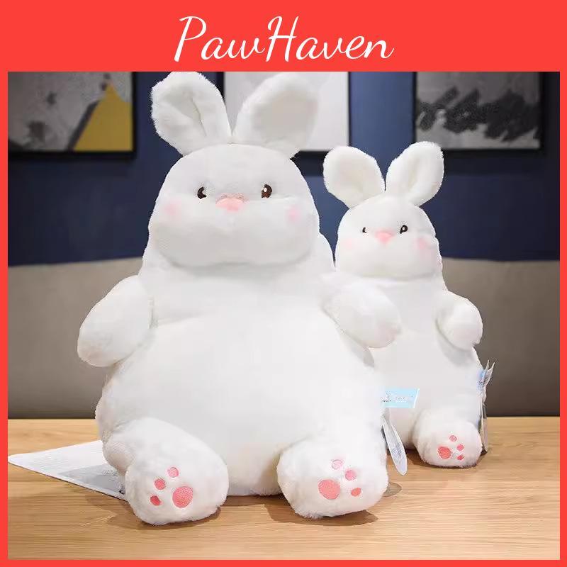 White Plush Lazy Rabbit Doll Delightful Large Cuddly Bunny For Home Nursery And