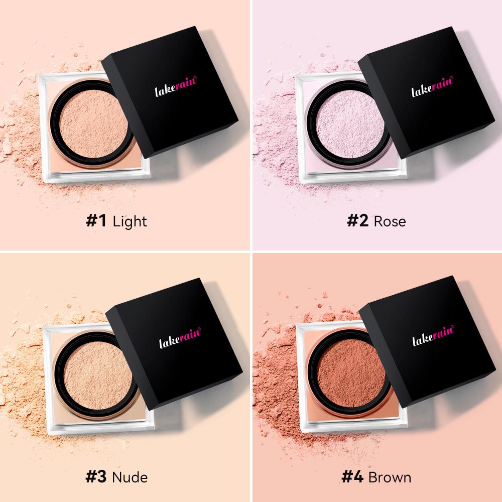 Lakerain Square Box Loose Powder: Natural Concealer, Long-Lasting, No-Smudge Makeup Setting Powder