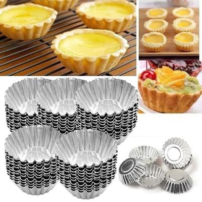 50Pcs Reusable Tart Muffin Molds Non-Stick Kitchen Baking Mold Cupcake Cakes Mold  Egg Tart Baking