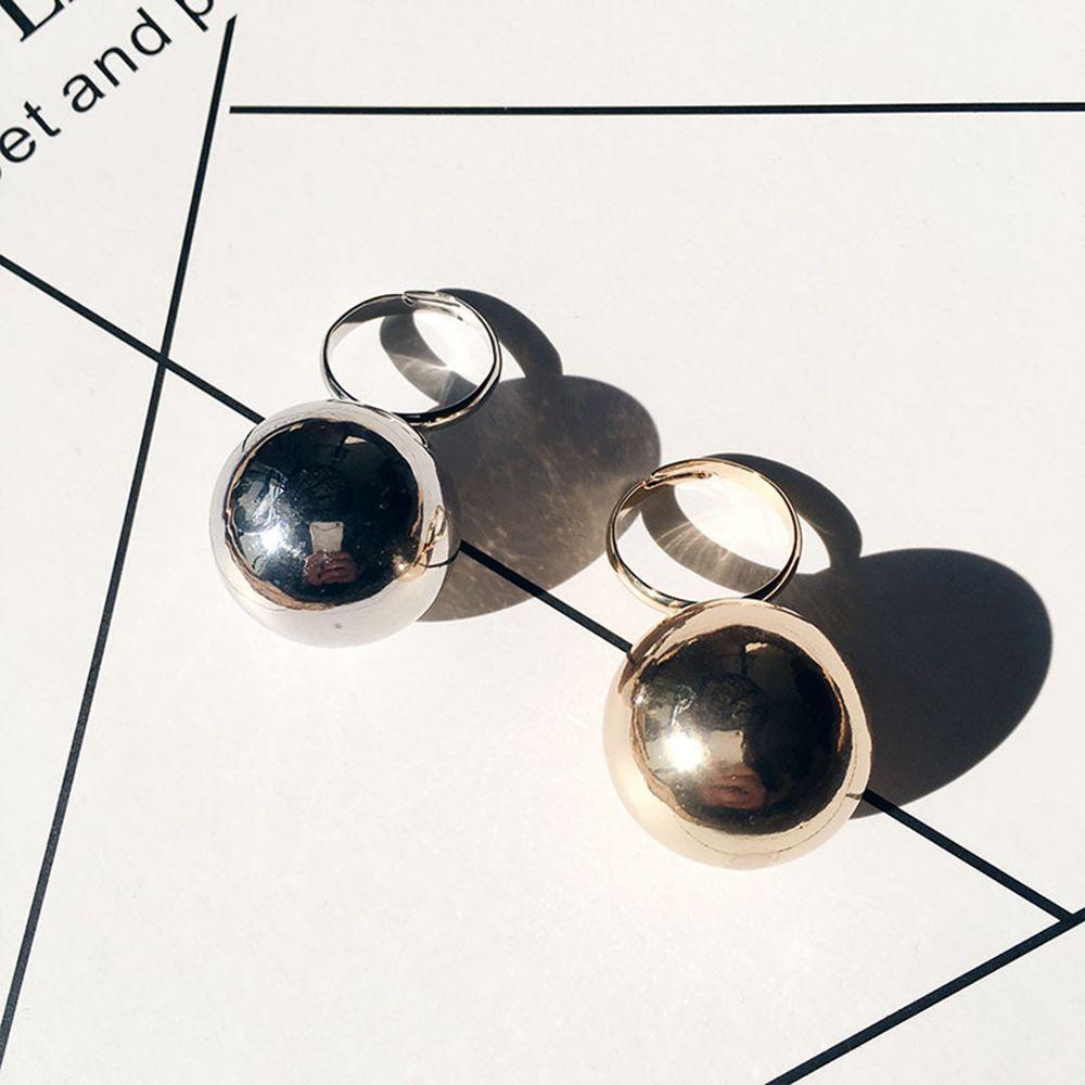 Party Women Ball Ring Adjustable Opening Ring Large Metal Ball
