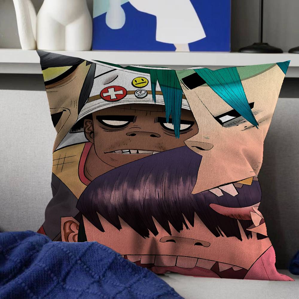 Band G-Gorillaz Music Lucky Dragon Pillow Cover Sofa Cushion Cover Home Room Decoration Children Gift