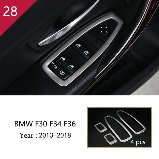 For BMW 3 4 Series F30 F31 F34 F36 Car Styling Interior Buttons Panel Frame Decoration Cover Trim Stainless Steel Accessories