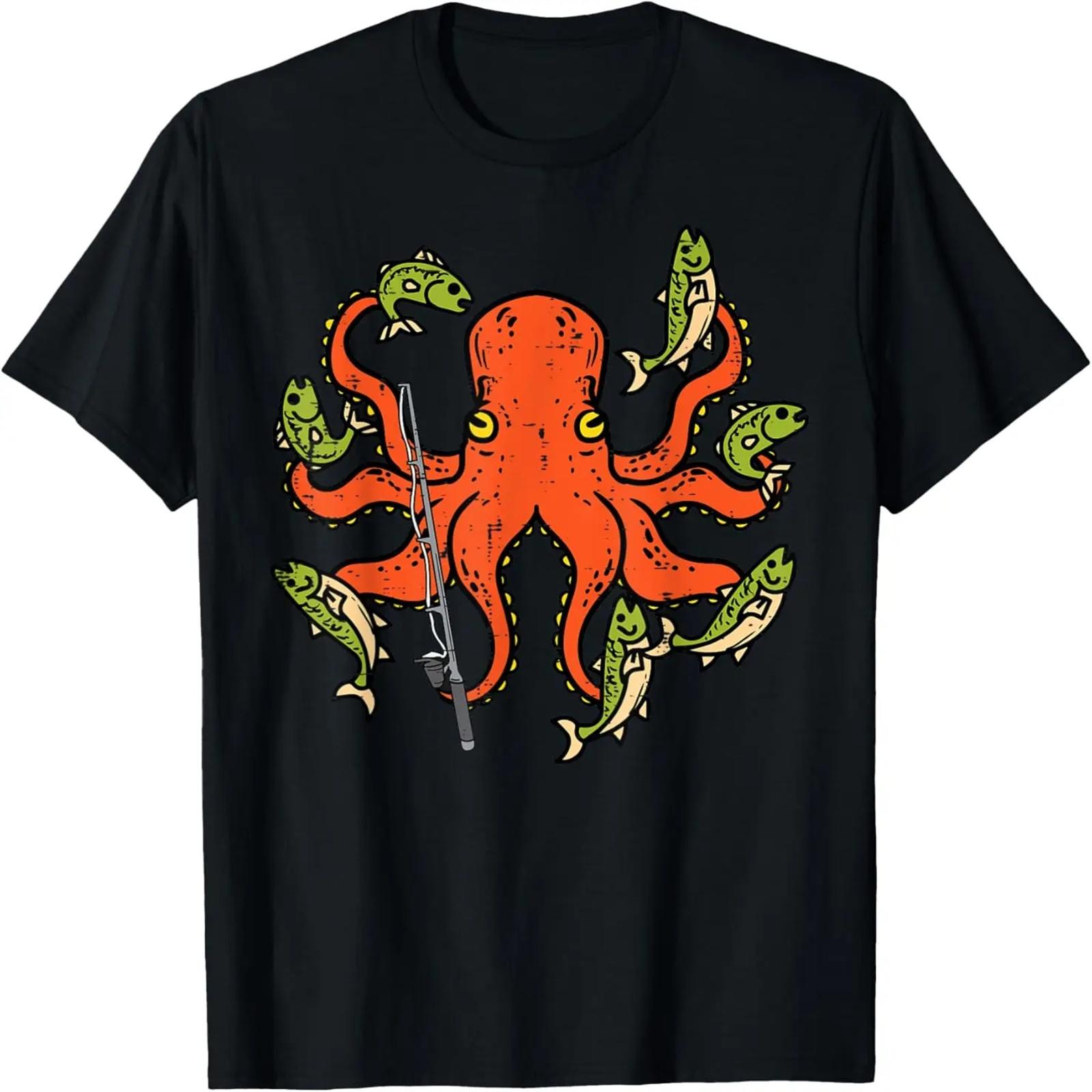 

Octopus Fishing Funny Angling Fiaherman Angler Men Women Kid T-Shirt XXXXXL