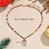Women's Bohemian Choker Necklace Handmade Christmas Tree and Snowflake Pendant Necklace Colorful Beads Designs