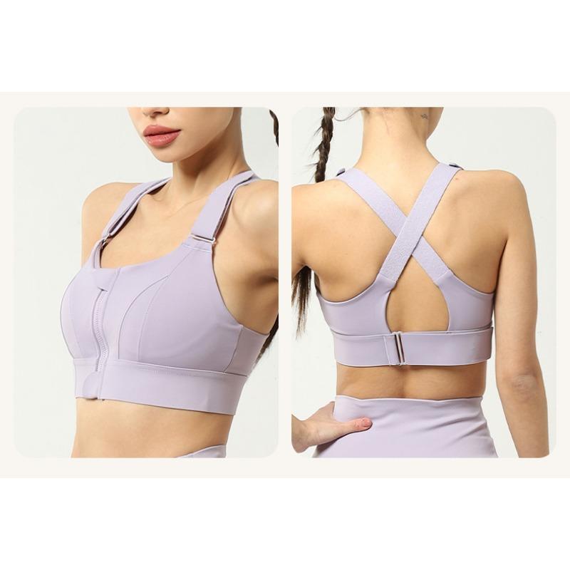 Plus Size Hook And Loop Sports Bra Women High Impact For Gym Running Yoga