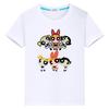 Kawaii Powerpuff Girls Print T Shirt for Kids Boy 100% Cotton Tops Anime Tshirt Y2k One Piece Girl Clothes