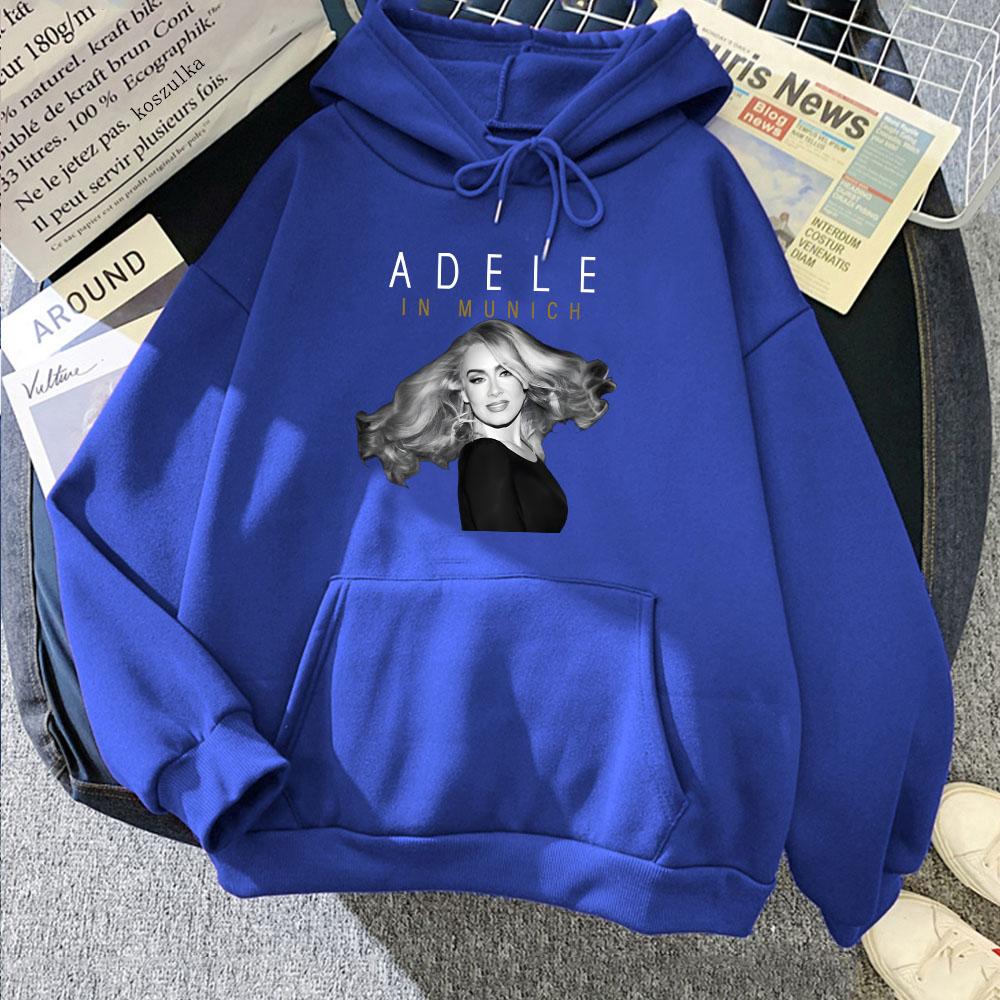 Adele in Munich Hoodies Winter Long Sleeve Hooded Sweatshirts Women Men Clothes Singer Graphic Printing Pullovers Sudadera Girls