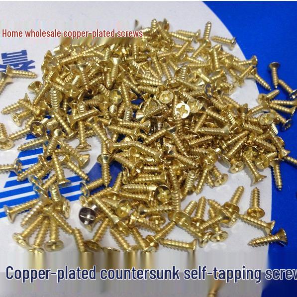 Copper Plated Gold Countersunk Cross Head Self-Tapping Wood Screws (M2, M2.3, M2.6, M3)