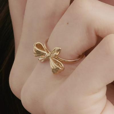SOSOO Ribbon Ring With Pleated Details
